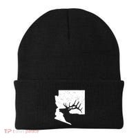 Arizona Elk Hunting Bull Elk Az State Shape Beanie thumb 0