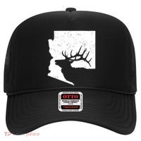 Arizona Elk Hunting Bull Elk Az State Shape Hat thumb 0
