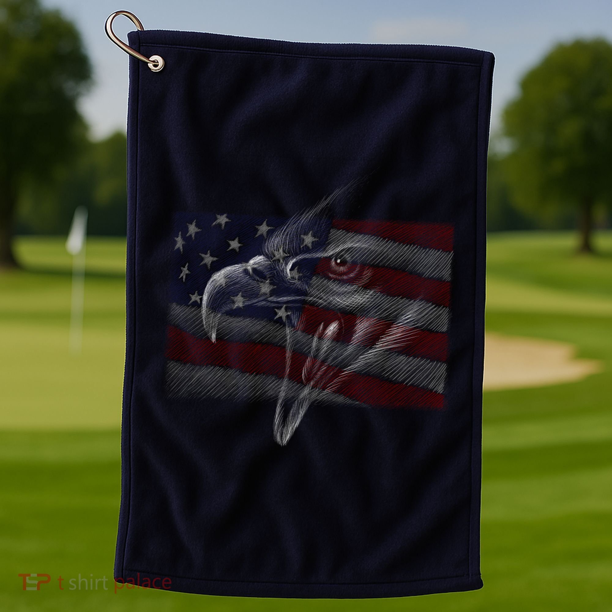 American Eagle Illustration Art Golf Towel