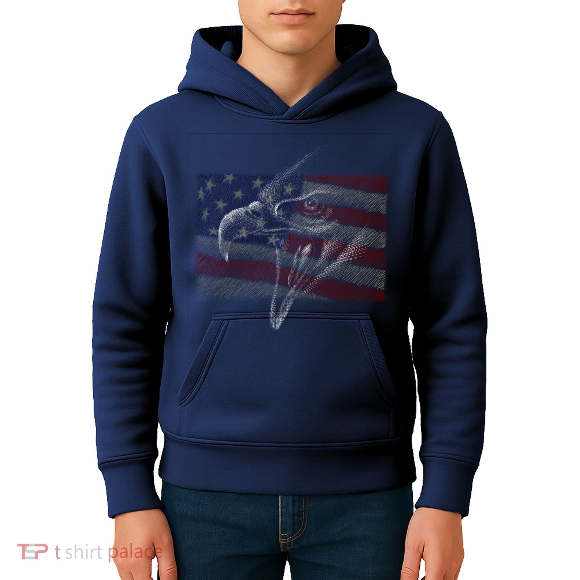 American Eagle Illustration Art Kids Hoodie