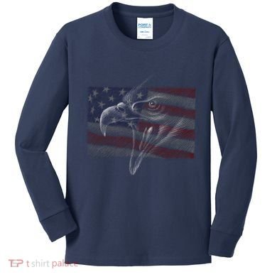 American Eagle Illustration Art Kids Long Sleeve Shirt