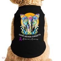 Alzheimer Elephant Love Never Forgets Alzheimer’s Awareness Doggie Tank thumb 0