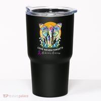 Alzheimer Elephant Love Never Forgets Alzheimer’s Awareness Tumbler thumb 0