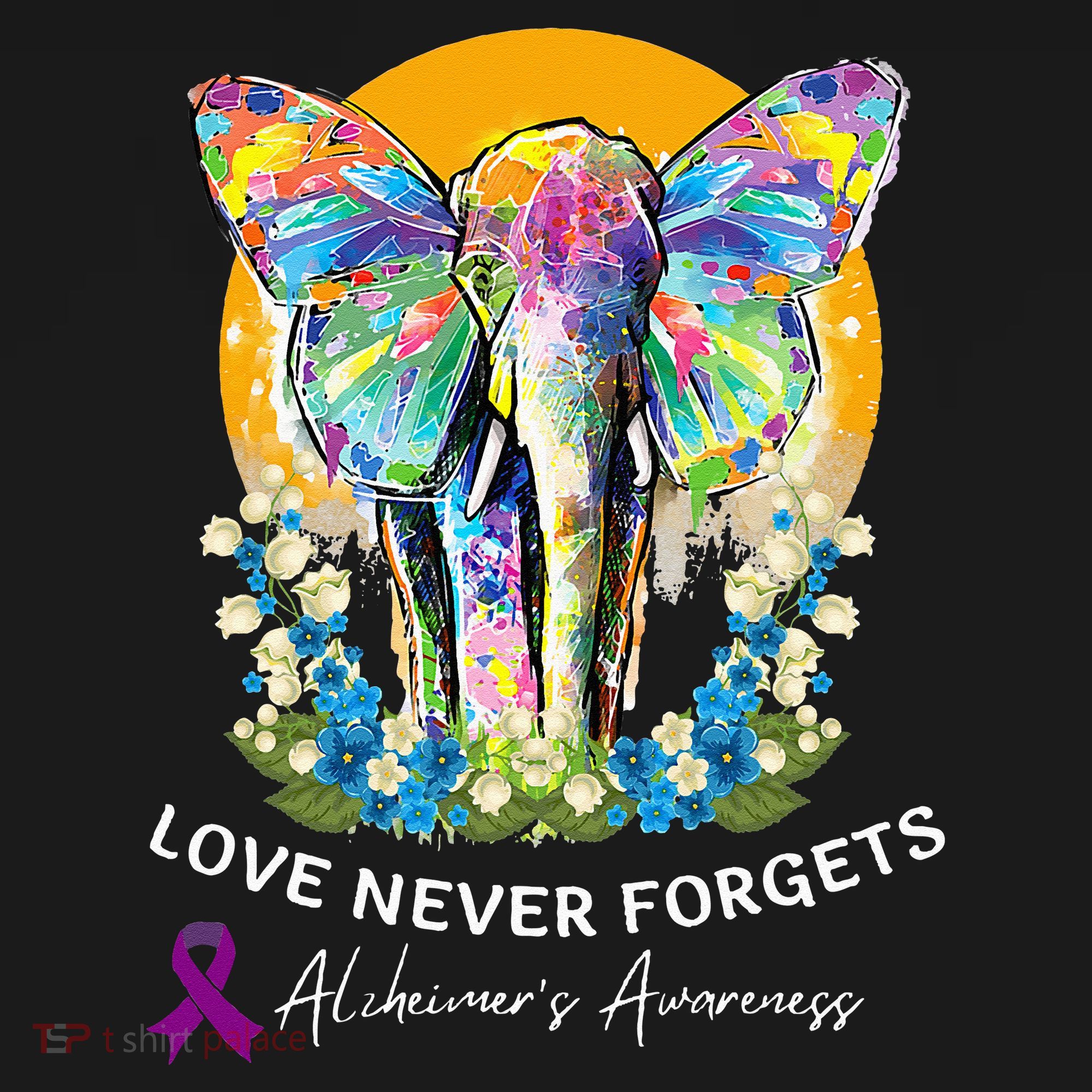 Alzheimer Elephant Love Never Forgets Alzheimer’s Awareness Mousepad