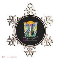 Alzheimer Elephant Love Never Forgets Alzheimer’s Awareness Ornament thumb 0