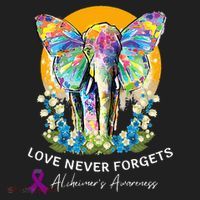 Alzheimer Elephant Love Never Forgets Alzheimer’s Awareness Golf Towel thumb 3