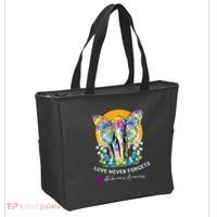 Alzheimer Elephant Love Never Forgets Alzheimer’s Awareness Tote Bag thumb 2