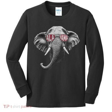Alabama Elephant Lovers Kids Long Sleeve Shirt