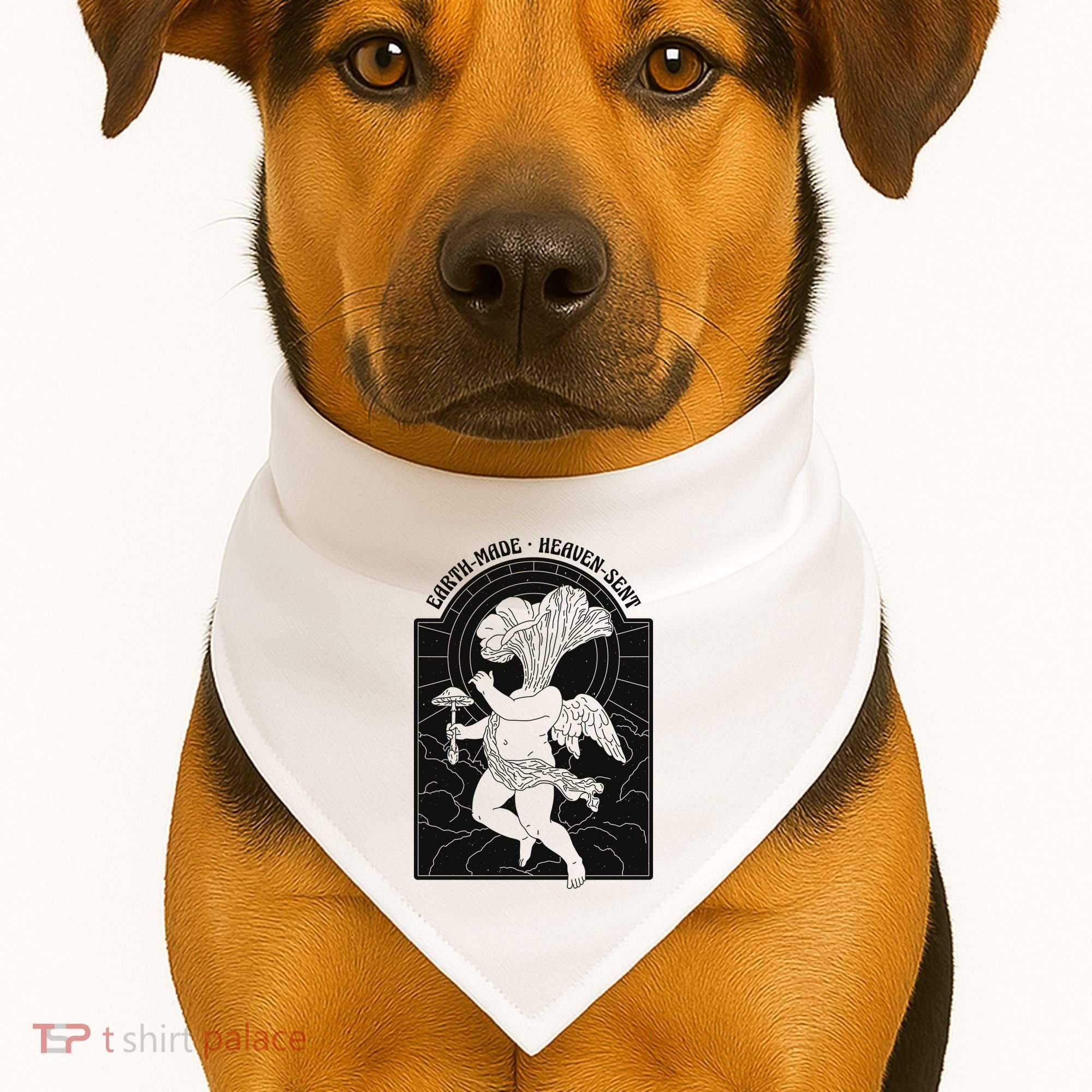 Angel Earth Made Mushroom USA-Made Doggie Bandana