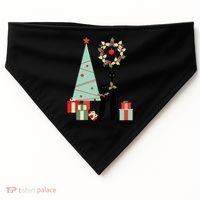 Atomic Era Mid Century Modern Cool Cat Pair Christmas Tree Gift USA-Made Doggie Bandana thumb 0