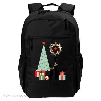Atomic Era Mid Century Modern Cool Cat Pair Christmas Tree Gift Backpack