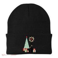Atomic Era Mid Century Modern Cool Cat Pair Christmas Tree Gift Beanie thumb 0