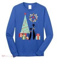 Atomic Era Mid Century Modern Cool Cat Pair Christmas Tree Gift Long Sleeve Shirt thumb 0