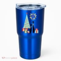 Atomic Era Mid Century Modern Cool Cat Pair Christmas Tree Gift Tumbler thumb 0