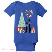 Atomic Era Mid Century Modern Cool Cat Pair Christmas Tree Gift Baby Bodysuit thumb 0