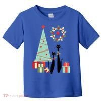 Atomic Era Mid Century Modern Cool Cat Pair Christmas Tree Gift Toddler T-Shirt thumb 0