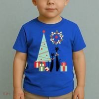 Atomic Era Mid Century Modern Cool Cat Pair Christmas Tree Gift Toddler T-Shirt thumb 2