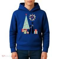 Atomic Era Mid Century Modern Cool Cat Pair Christmas Tree Gift Kids Hoodie thumb 4