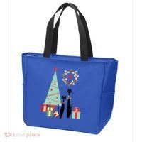 Atomic Era Mid Century Modern Cool Cat Pair Christmas Tree Gift Tote Bag thumb 3