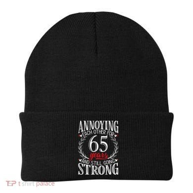 Annoying Each Other For 65 Years 65th Wedding Anniversary Beanie