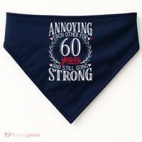 Annoying Each Other For 60 Years - 60th Wedding Anniversary USA-Made Doggie Bandana thumb 0