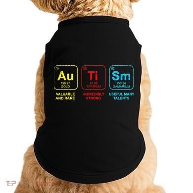 Autism Elements Periodic Table Awareness ASD Doggie Tank