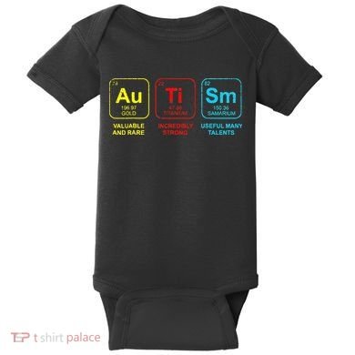 Autism Elements Periodic Table Awareness ASD Baby Bodysuit