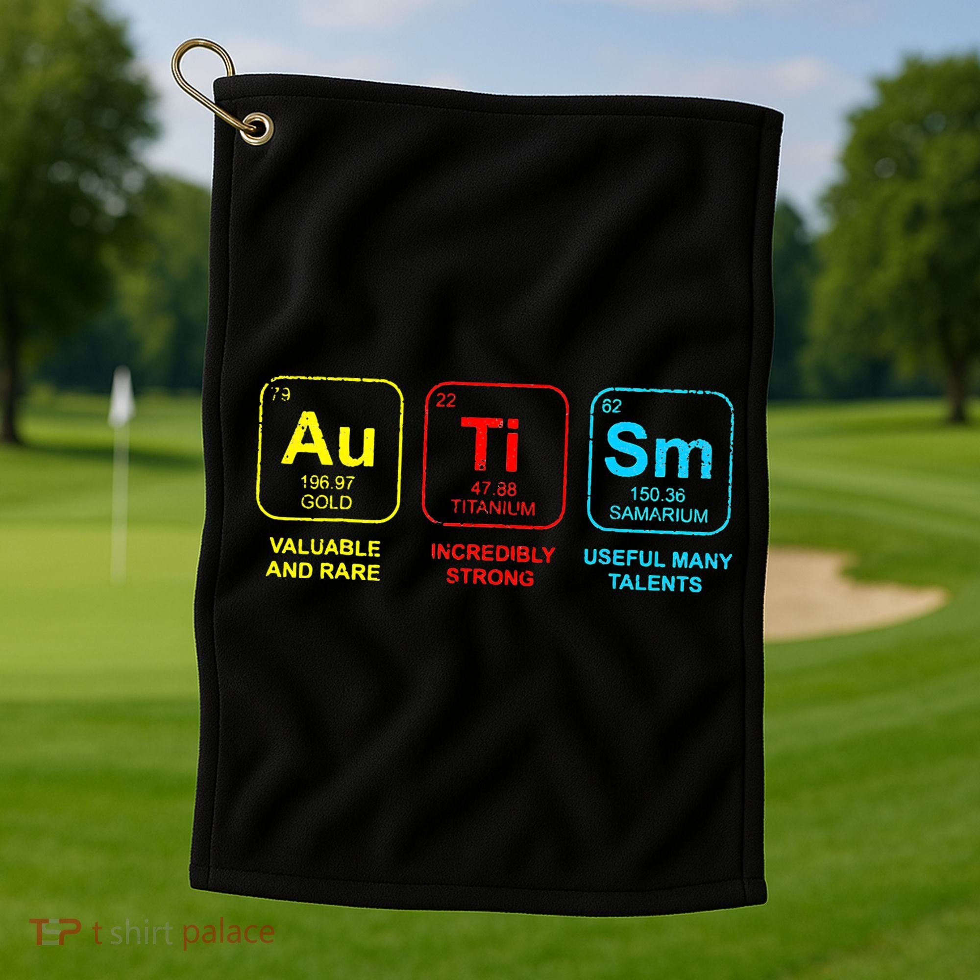 Autism Elements Periodic Table Awareness ASD Golf Towel