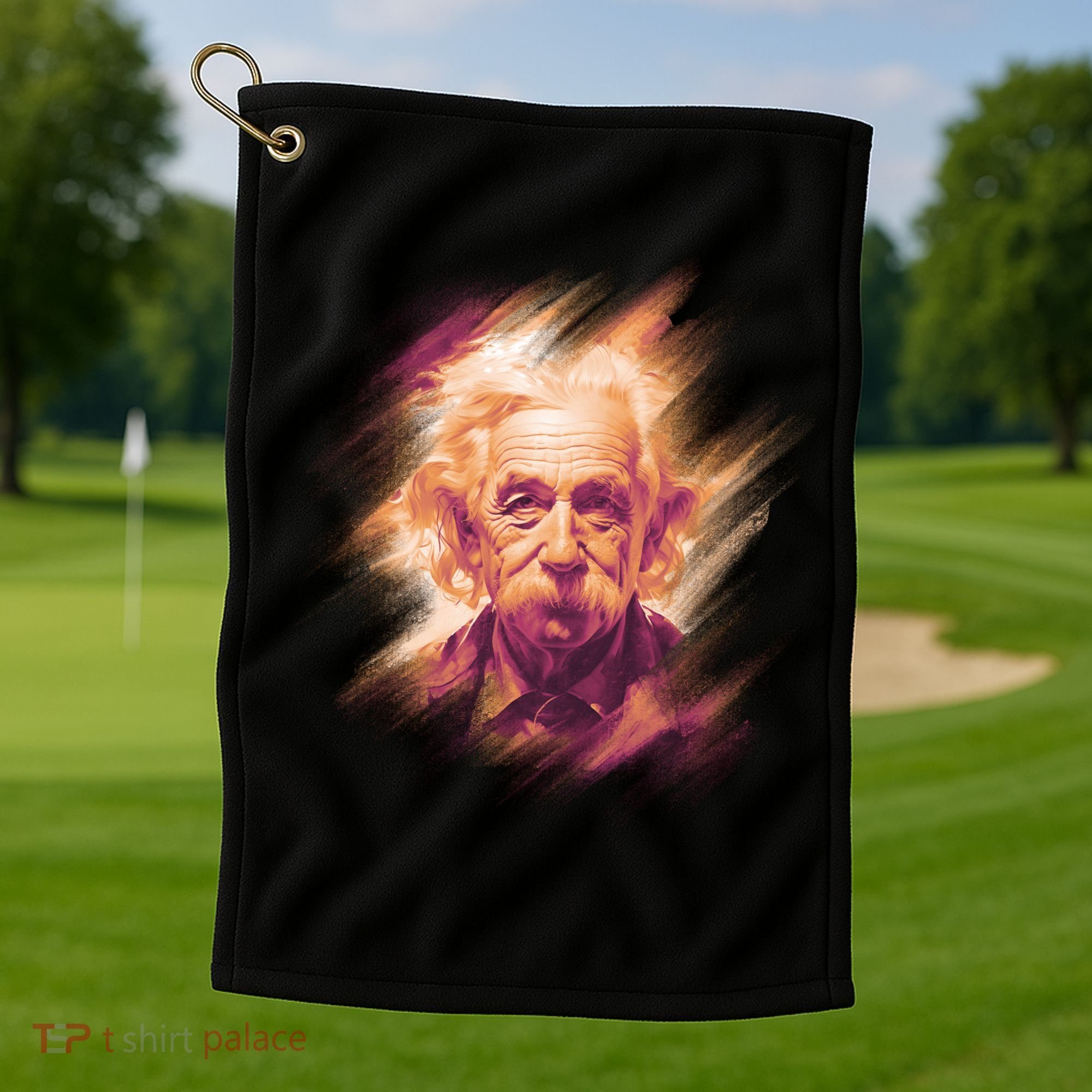 Albert Einstein Portrait Golf Towel