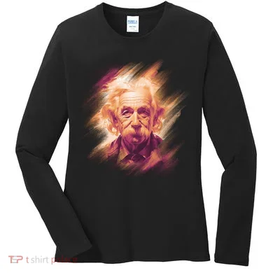 Albert Einstein Portrait Women's Long Sleeve Shirt