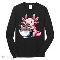 Axolotl Eating Ramen Lover Kawaii Axolotl Long Sleeve Shirt thumb 0