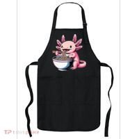 Axolotl Eating Ramen Lover Kawaii Axolotl Apron thumb 0