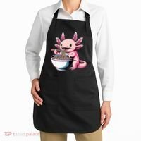 Axolotl Eating Ramen Lover Kawaii Axolotl Apron thumb 2