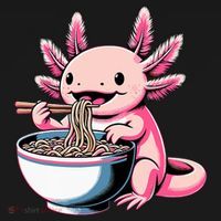 Axolotl Eating Ramen Lover Kawaii Axolotl T-Shirt thumb 7