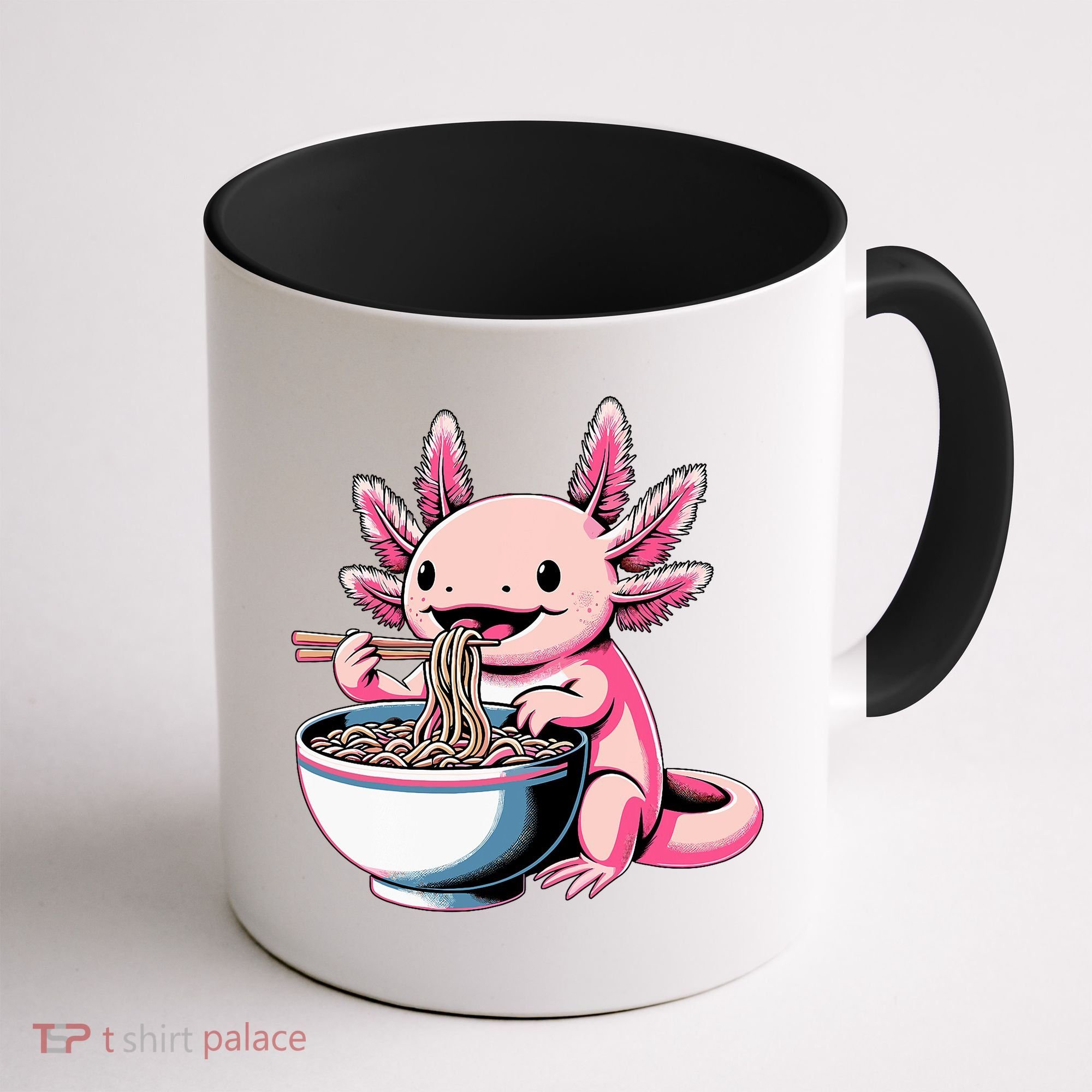 Axolotl Eating Ramen Lover Kawaii Axolotl Coffee Mug