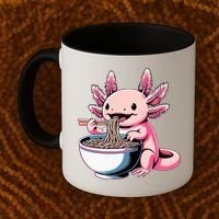 Axolotl Eating Ramen Lover Kawaii Axolotl Coffee Mug thumb 2