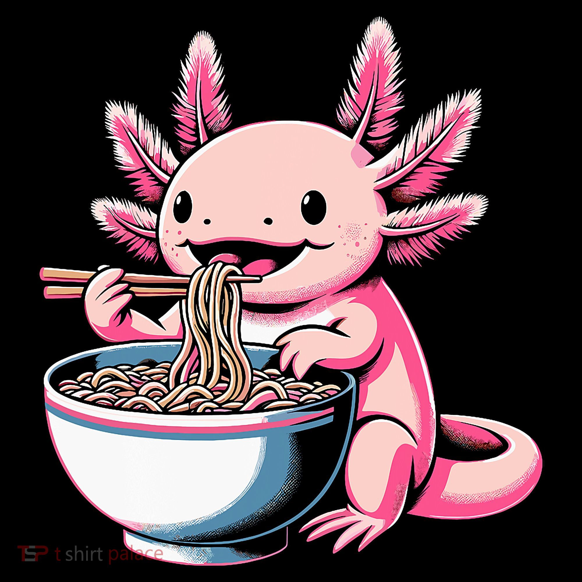 Axolotl Eating Ramen Lover Kawaii Axolotl Coffee Mug