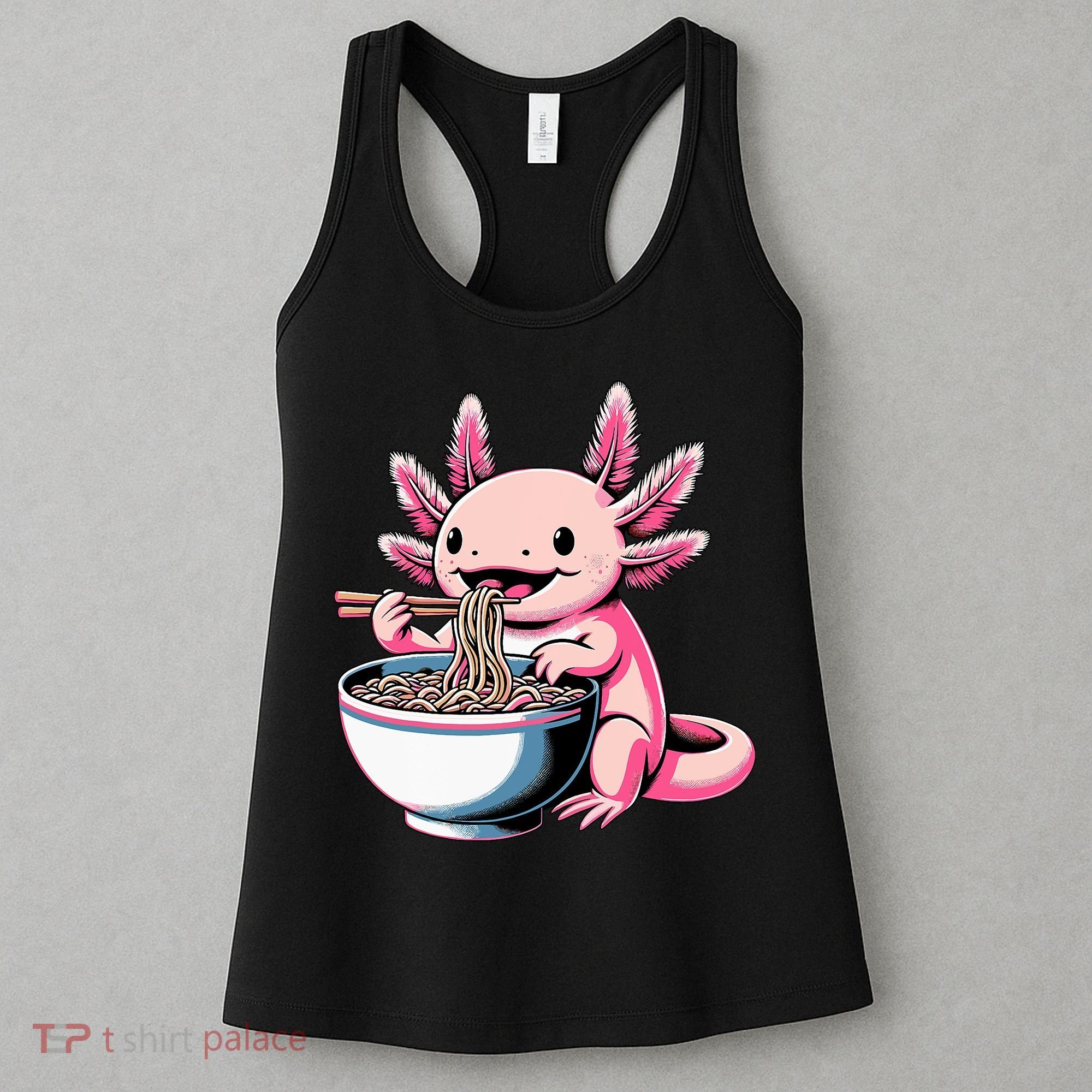 Axolotl Eating Ramen Lover Kawaii Axolotl Women's Tank Top
