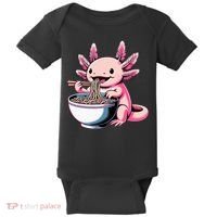 Axolotl Eating Ramen Lover Kawaii Axolotl Baby Bodysuit thumb 0