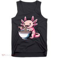 Axolotl Eating Ramen Lover Kawaii Axolotl Tank Top thumb 0