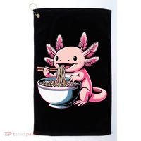 Axolotl Eating Ramen Lover Kawaii Axolotl Golf Towel thumb 0