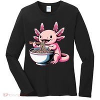 Axolotl Eating Ramen Lover Kawaii Axolotl Women's Long Sleeve Shirt thumb 0
