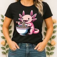 Axolotl Eating Ramen Lover Kawaii Axolotl Women's T-Shirt thumb 2