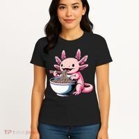 Axolotl Eating Ramen Lover Kawaii Axolotl Women's T-Shirt thumb 4