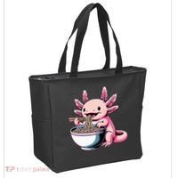 Axolotl Eating Ramen Lover Kawaii Axolotl Tote Bag thumb 2