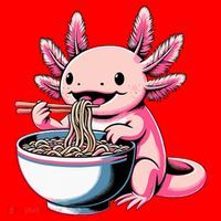 Axolotl Eating Ramen Lover Kawaii Axolotl Santa Hat thumb 1