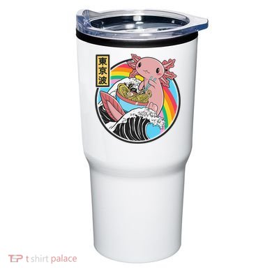 Axolotl Eating Ra Kanagawa Wave Kawaii Anime Vaporwave  Tumbler