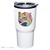 Axolotl Eating Ra Kanagawa Wave Kawaii Anime Vaporwave  Tumbler thumb 0