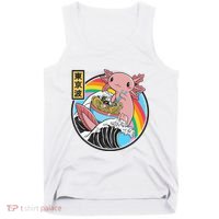 Axolotl Eating Ra Kanagawa Wave Kawaii Anime Vaporwave  Tank Top thumb 0