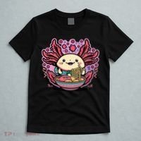 Axolotl Eating Ramen Noodles Cup Pi.nk Kawaii Anime Axolotls T-Shirt thumb 5